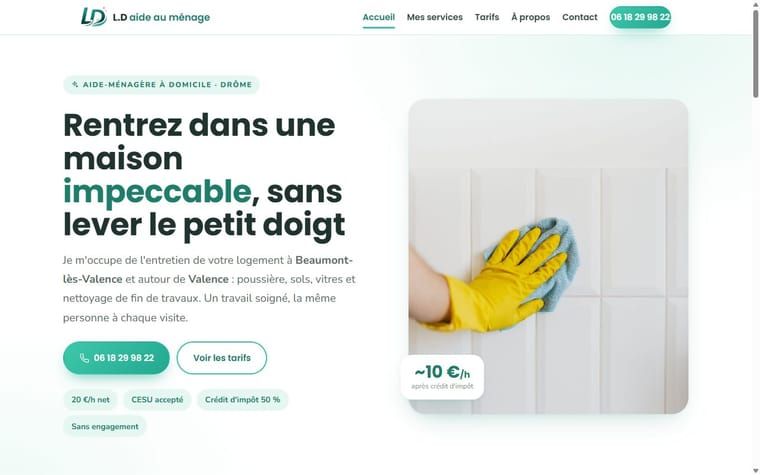 Aperçu du site L.D aide au ménage